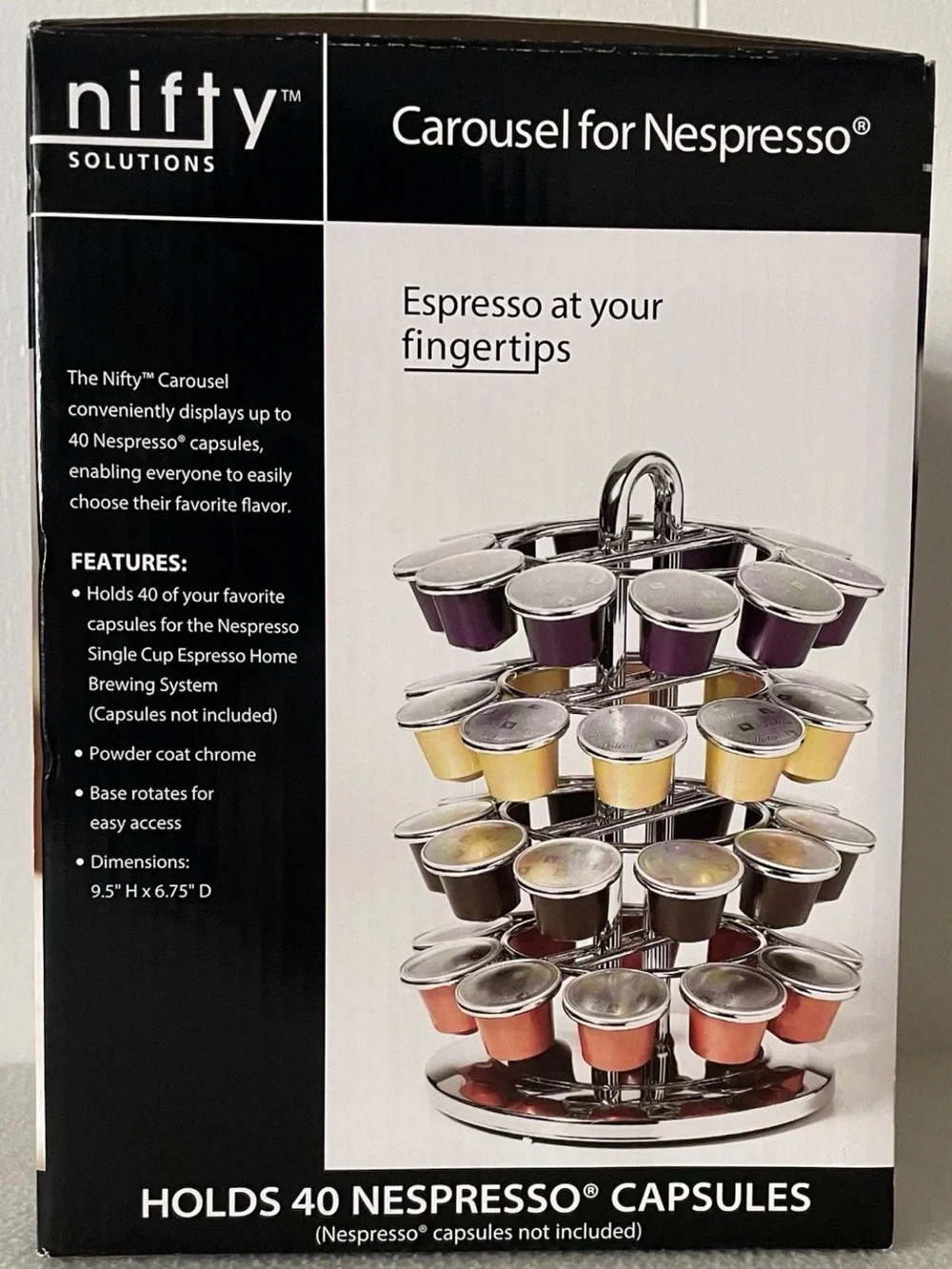 Nifty Solutions Chrome Coffee Capsule Carousel - Silver